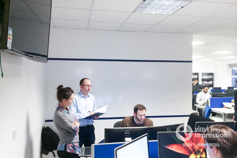 Whiteboard vinyl with colour border