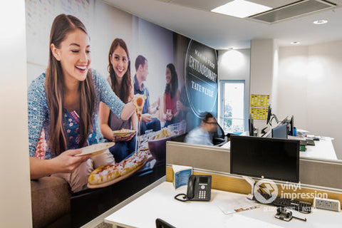 Full wall covering in office