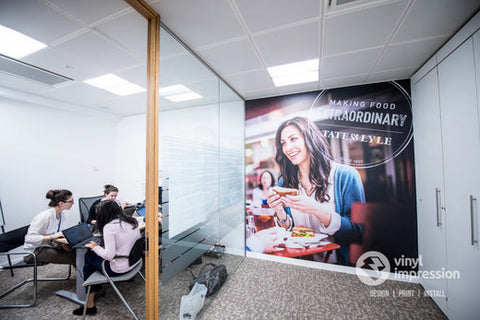 Full wall covering in office