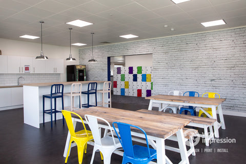  full wall covering with brick pattern