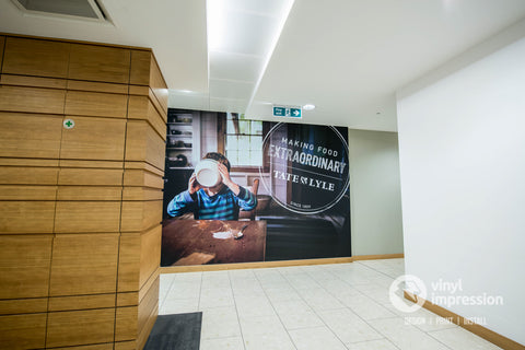 Full wall covering in reception area