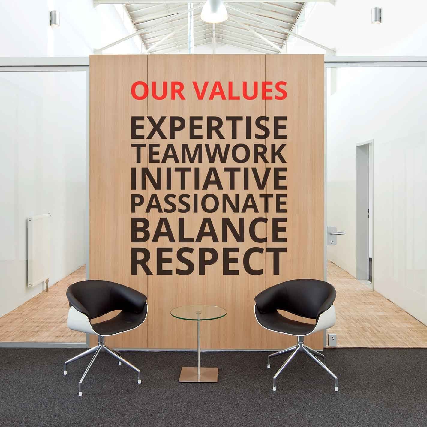 Company Values Style Wall Sticker Design | Hyper Creative