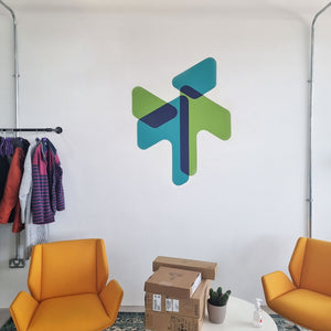 Printed and cut to shape Icon logo wall sticker for businesses
